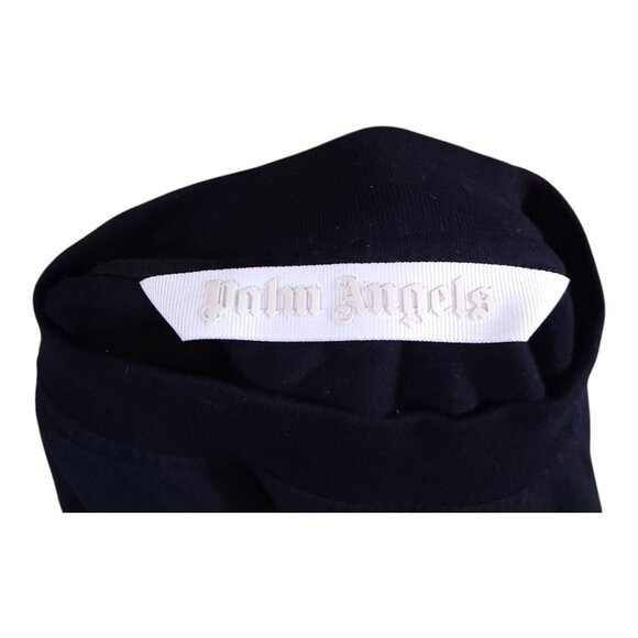 Palm Angels Embroidered Rainbow Logo Cropped Tee in Black Luxury Women's Large - Picture 10 of 11